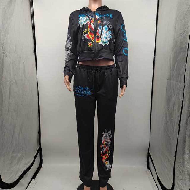 Fashion Print Casual Jogging Suit