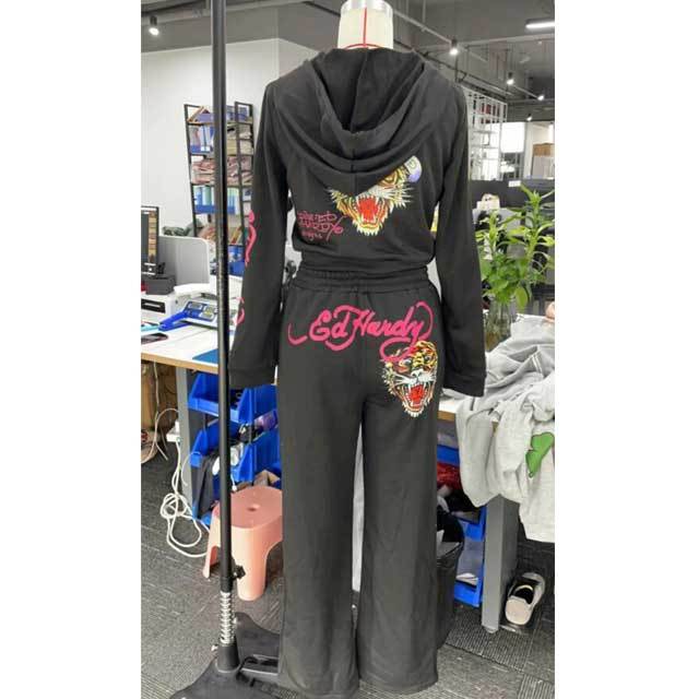 Printed Jacket Top Casual Jogging Pants Suit