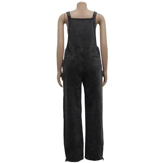 Denim Cargo Jumpsuit Overalls