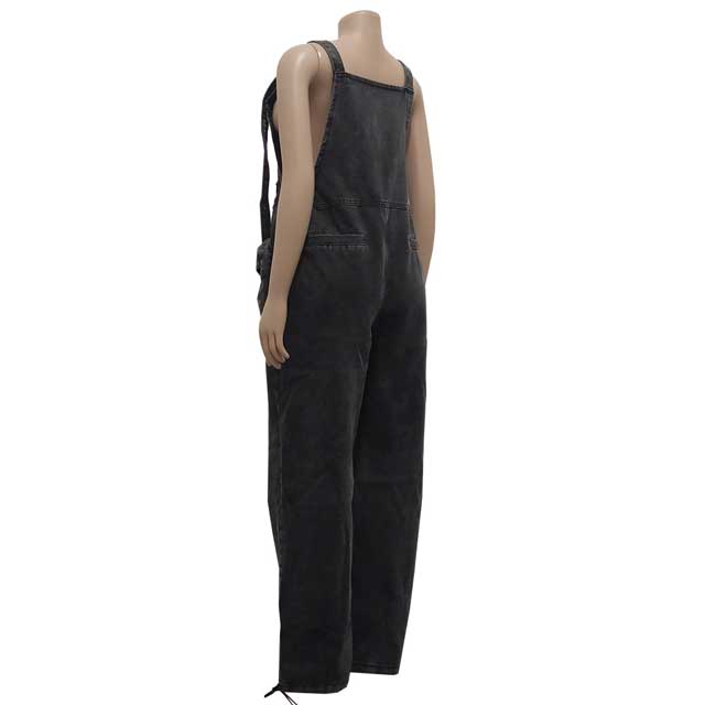 Women's Cargo Pocket Denim Jumper Overall Dress