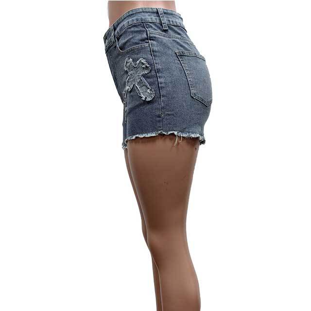 Embroidery Casual Denim Shorts