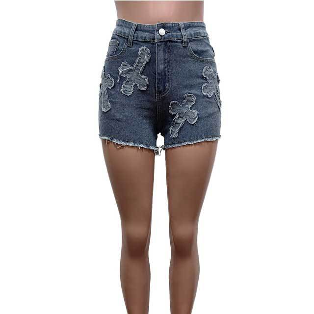 Embroidery Casual Denim Shorts