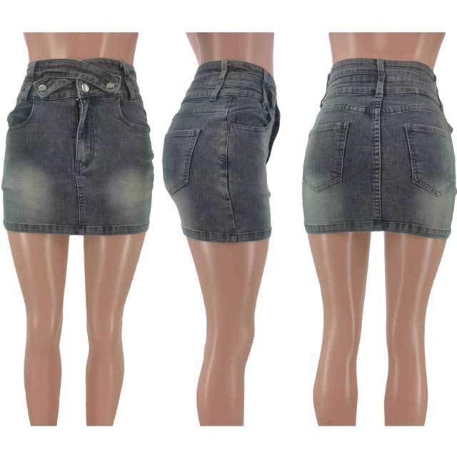 Denim Elastic Bodycon Skirt