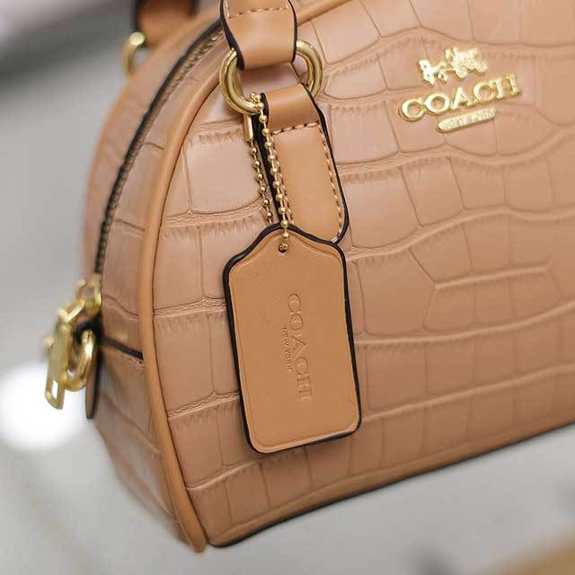 Leather Stone Pattern Crossbody Handbag