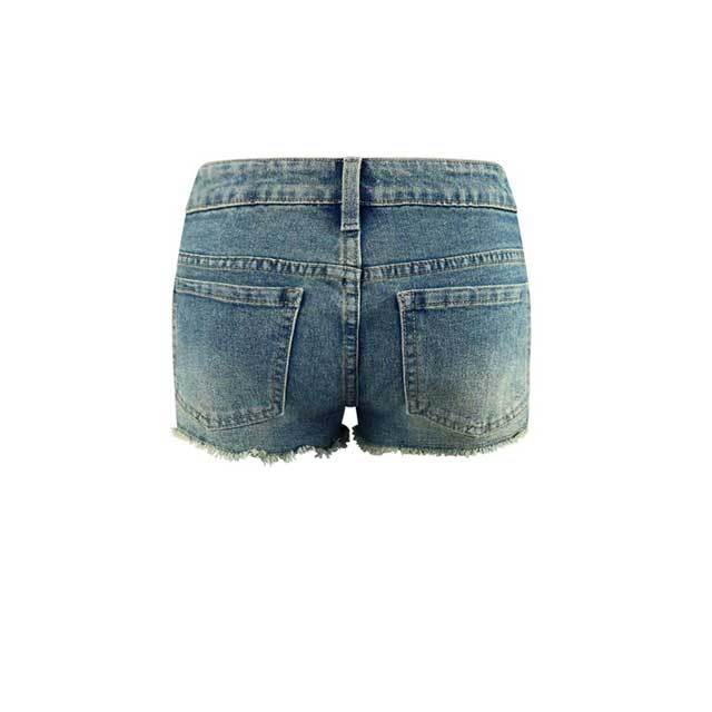 Lace-Up Denim Shorts