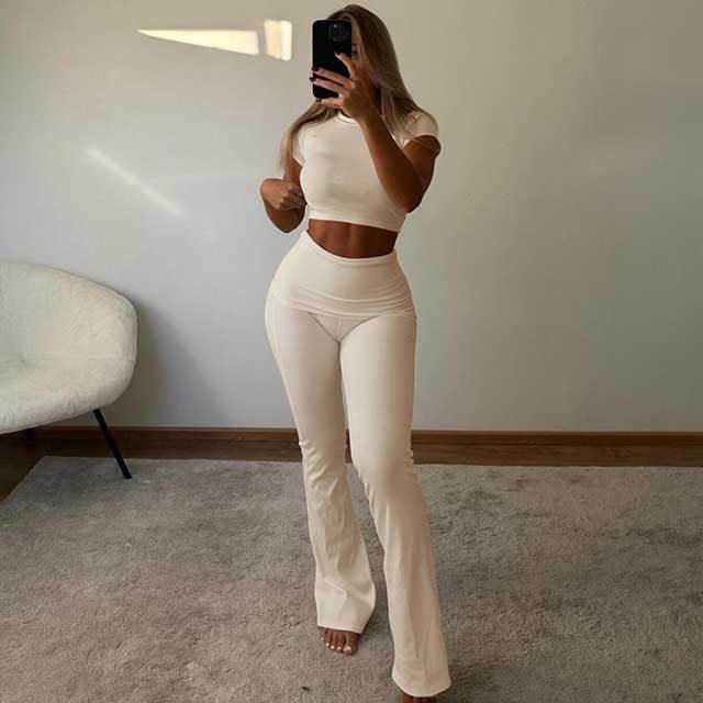 Basic Casual Pants Suit