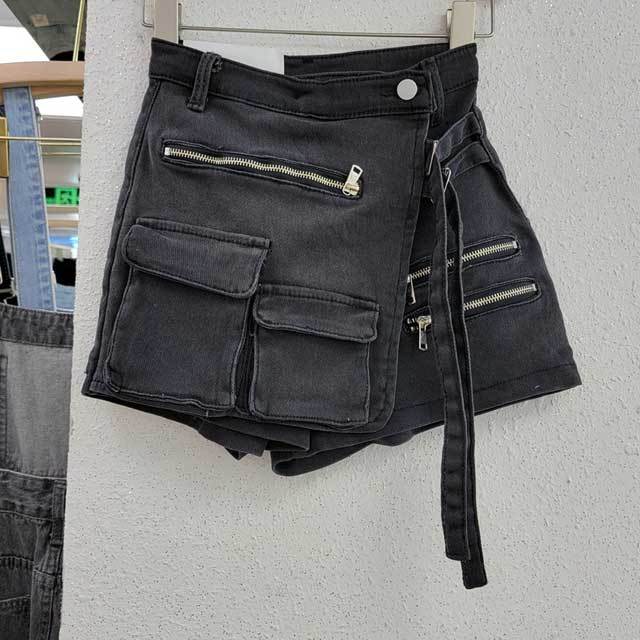 Multi Pockets Denim Cargo Shorts