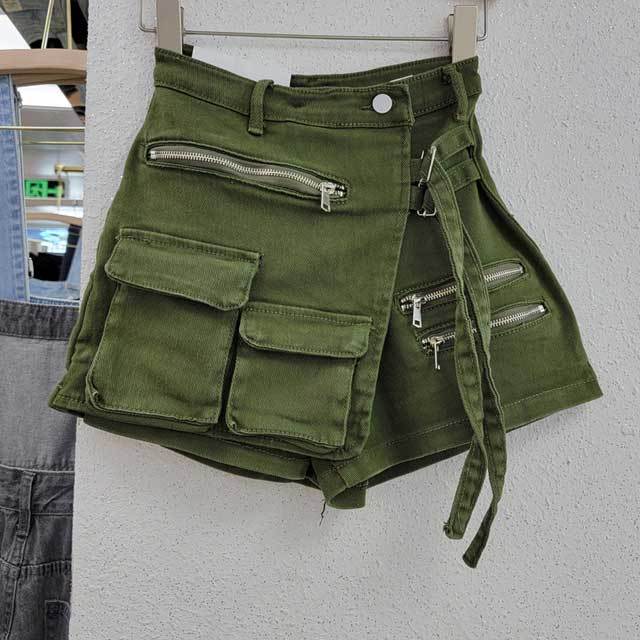 Multi Pockets Denim Cargo Shorts
