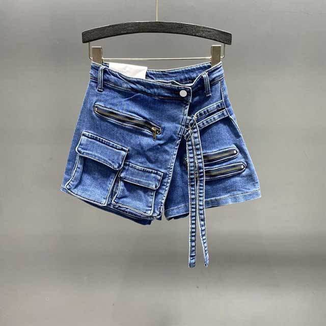 Multi Pockets Denim Cargo Shorts