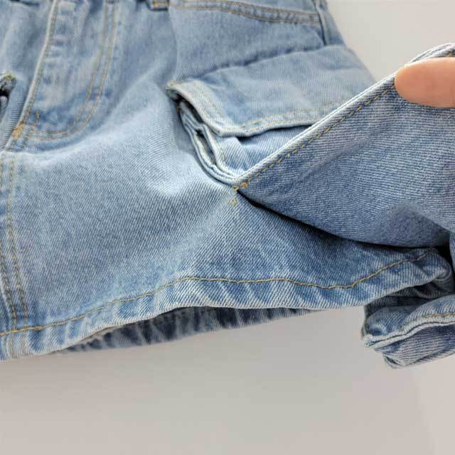 Irregular Denim Cargo Skirt