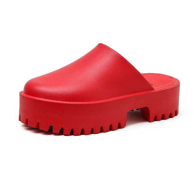 Closed Toe High Platform Slippers Shoes