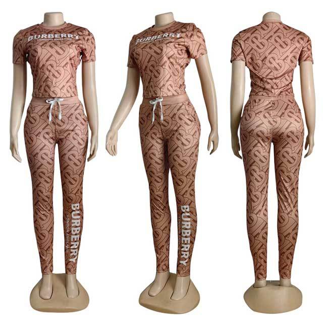 Printed Short Sleeve Casual Jogging Suit