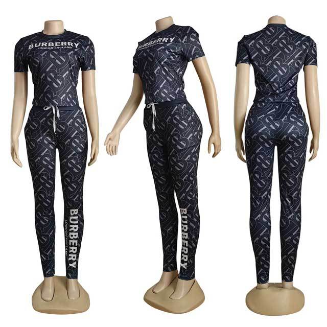 Printed Short Sleeve Casual Jogging Suit