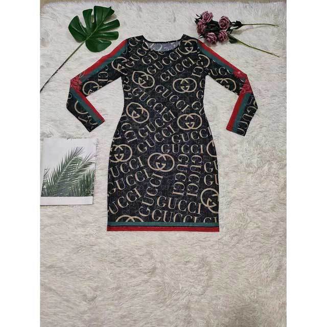 Printed Mesh Bodycon Dress