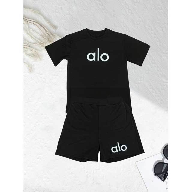 Letter Print Fitness Short Set