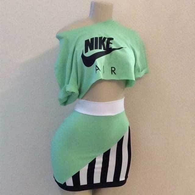 Printed Fashion Bodycon Skirt Set