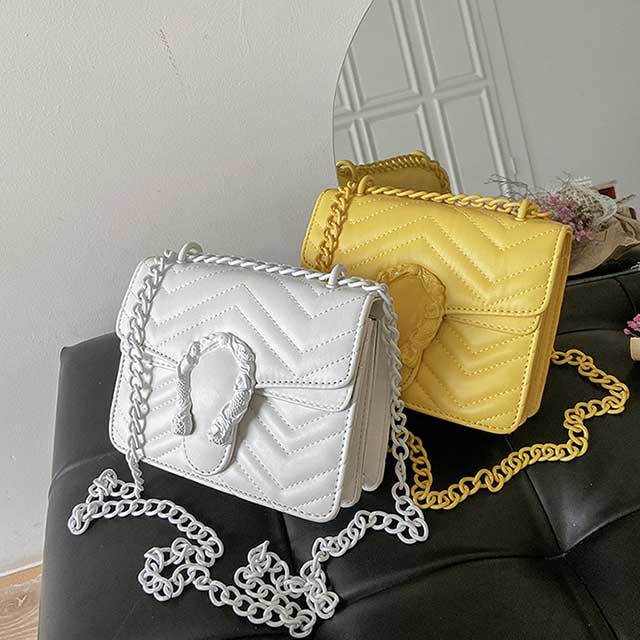 Classic Style Candy Color Chains Shoulder Bag