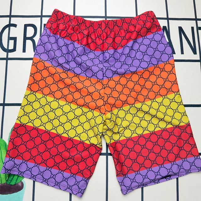 Color Block Printed Men's Beachwear Shorts