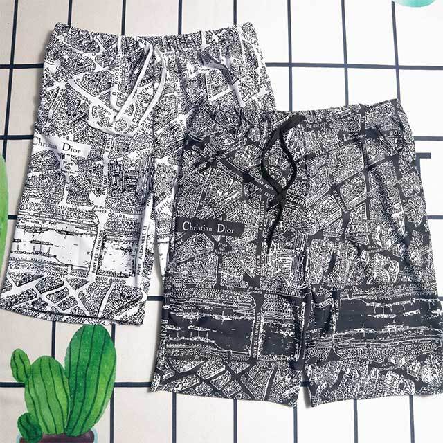 Adjustable Waist Printed Beachwear Shorts