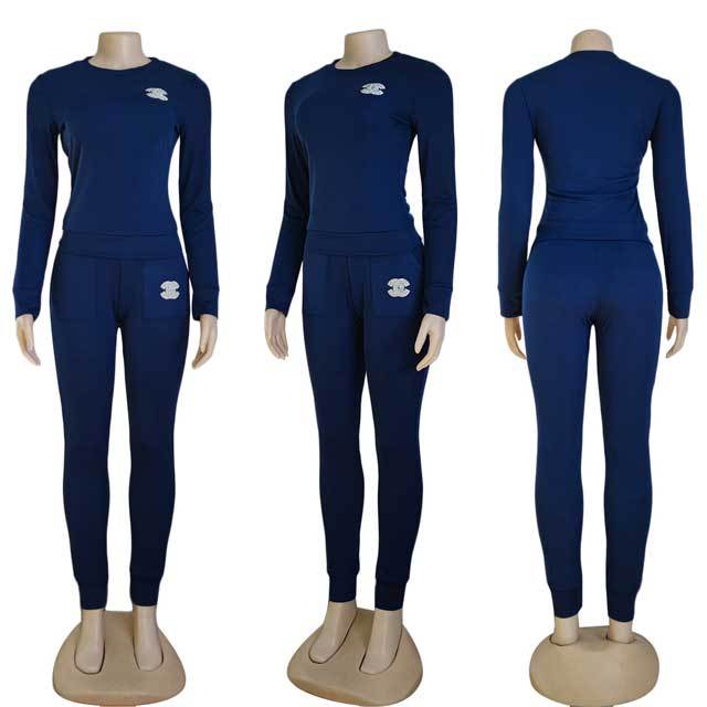 Rhinestones Casual Jogging Suit