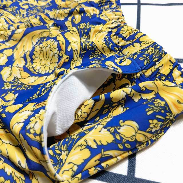 Golden Printed Elastic Waist Men's Bathing Shorts