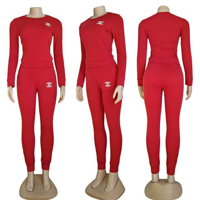 Rhinestones Casual Jogging Suit