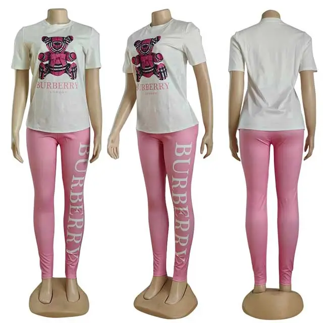 Printed Short Sleeve Casual Jogging Suit