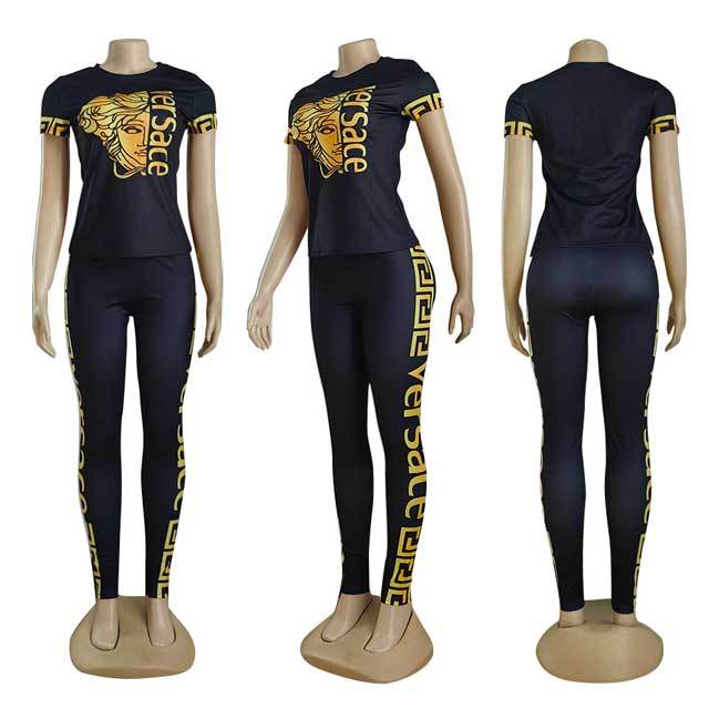 Short Sleeve Casual Jogging Pants Set