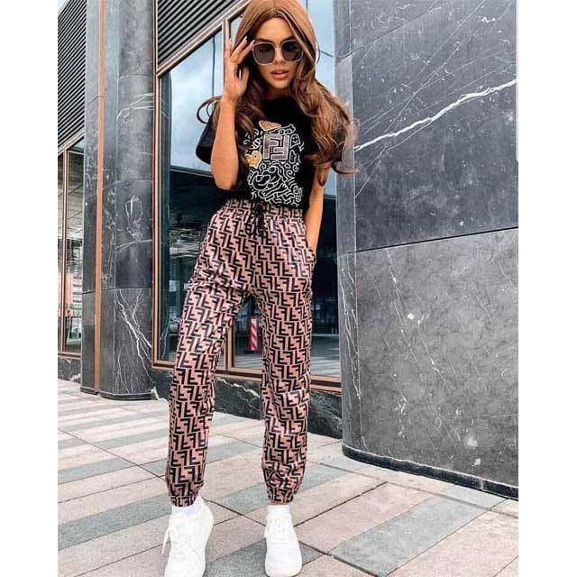 Printed Short Sleeve Casual Pants Set