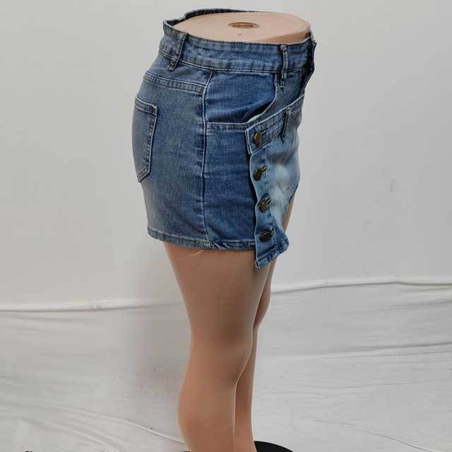Chic Irregular Denim Shorts