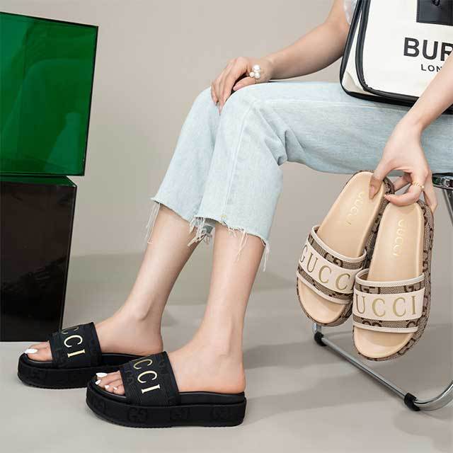 Open Toes Platform Slides Shoes