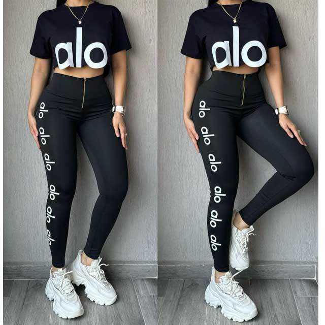 Letter Print Short Sleeve Casual Jogging Suit