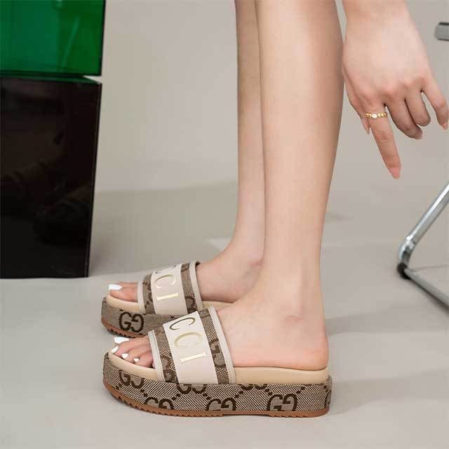 Open Toes Platform Slides Shoes