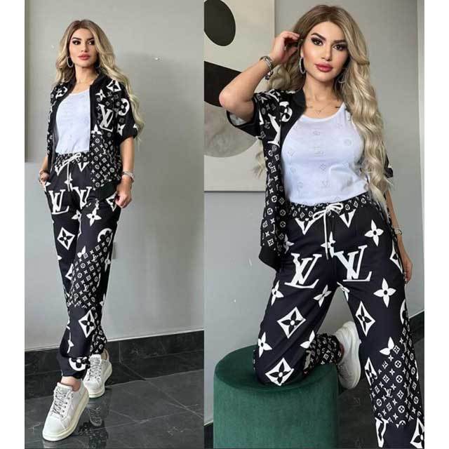 Printed Jacket Top Casual Jogging Suit