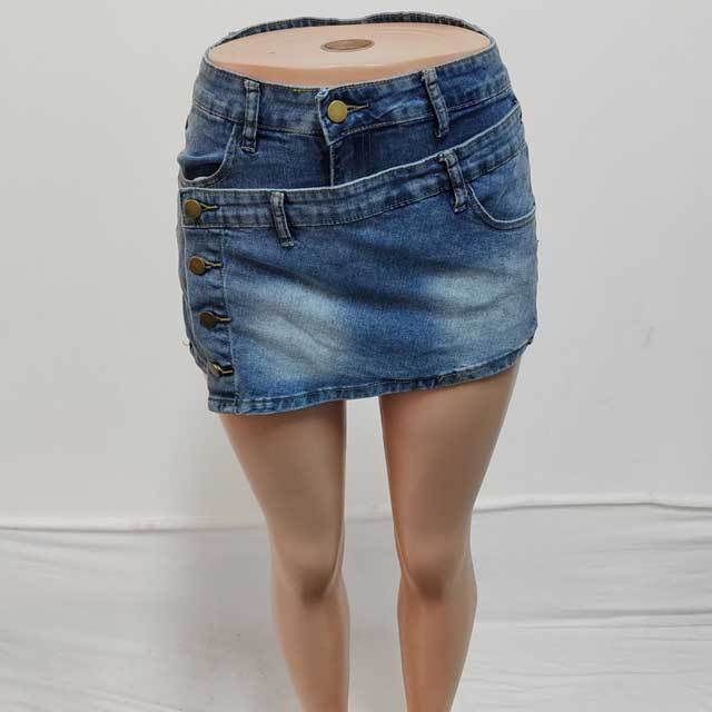 Chic Irregular Denim Shorts