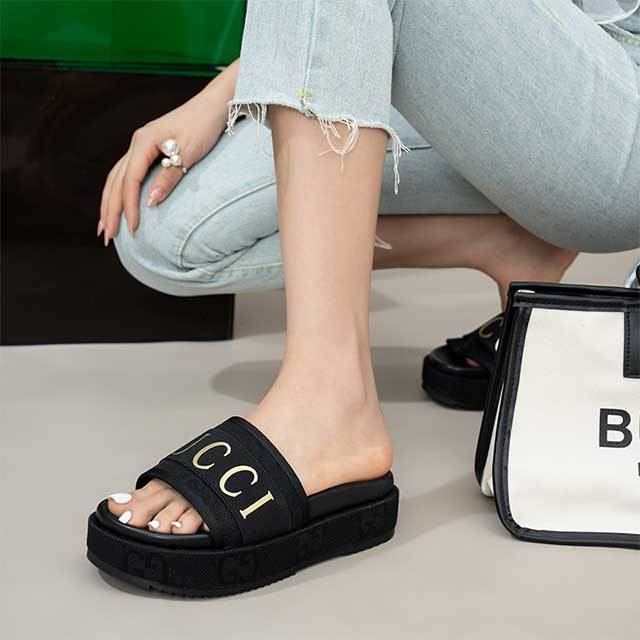 Open Toes Platform Slides Shoes