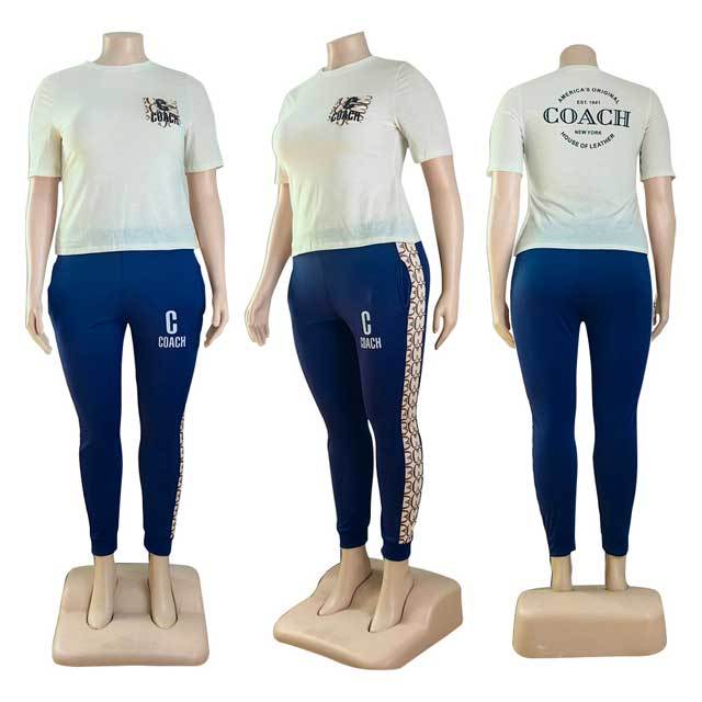 Plus Size Printed Casual Pants Suit