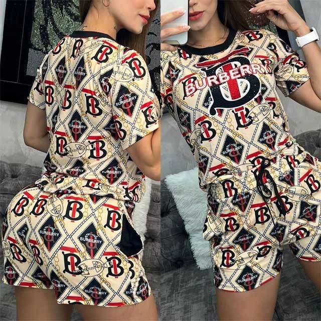Printed Casual Short Sleeve Two Piece Set