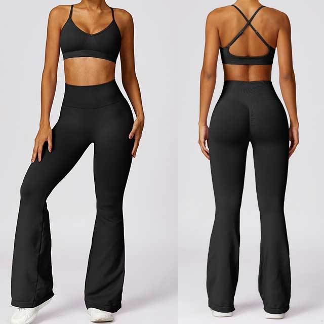Tight-fitting Seamless Yoga Pant Suit 3 Pieces