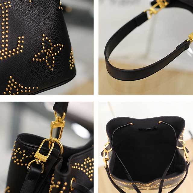 Leather Rhinestones Crossbody Handbag