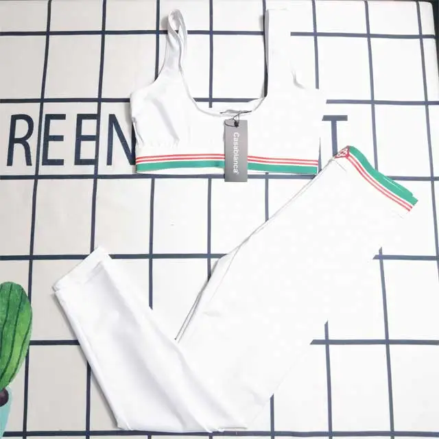 Striped Tank Top Skinny Jogging Suit