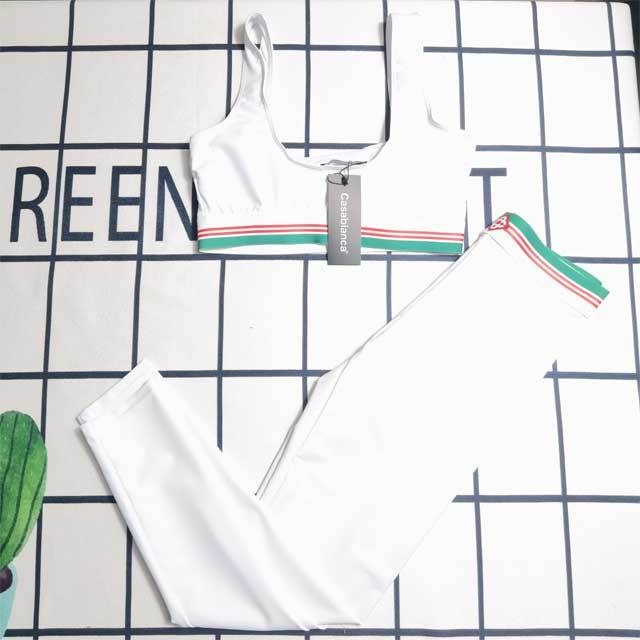 Striped Tank Top Skinny Jogging Suit