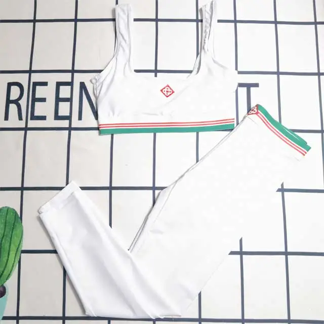 Striped Tank Top Skinny Jogging Suit