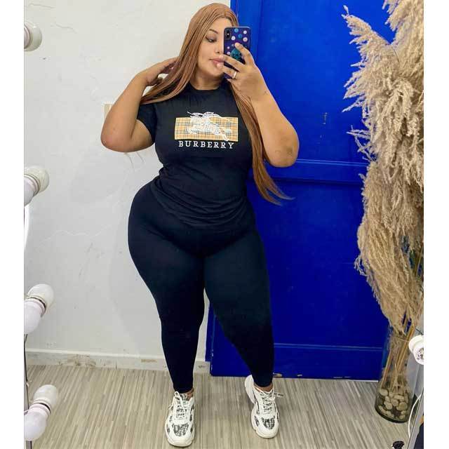 Plus Size Printed Casual Tracksuit