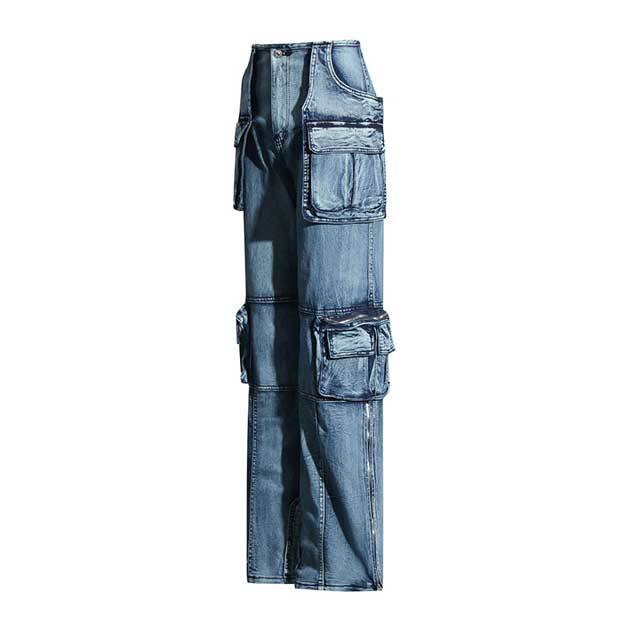 Zipper Pocket Cargo Jeans