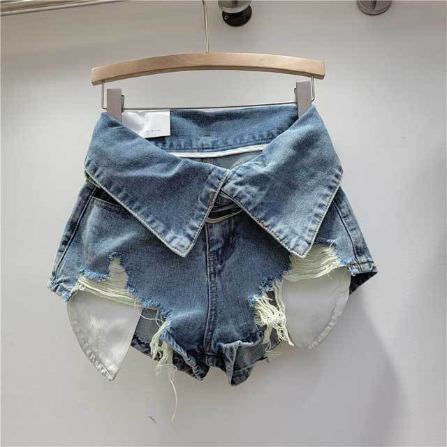 Vintage Ripped Denim Shorts