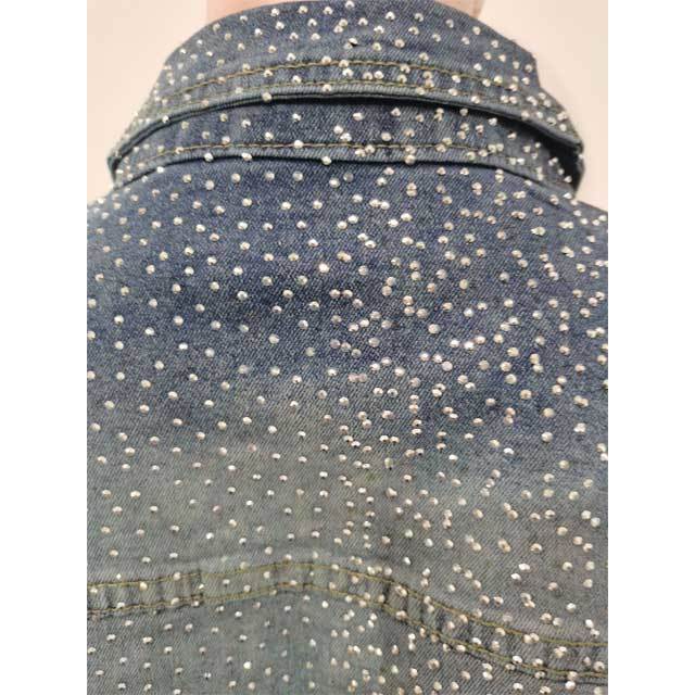 Rhinestones Denim Jacket Set