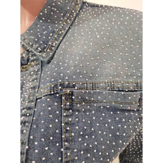 Rhinestones Denim Jacket Set