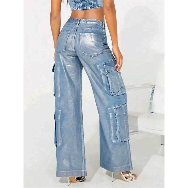 Bronzing Denim Cargo Jeans