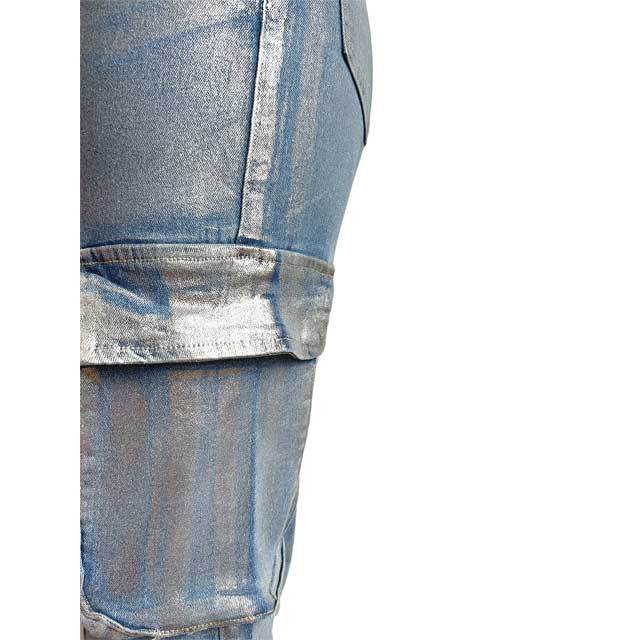 Bronzing Denim Cargo Jeans